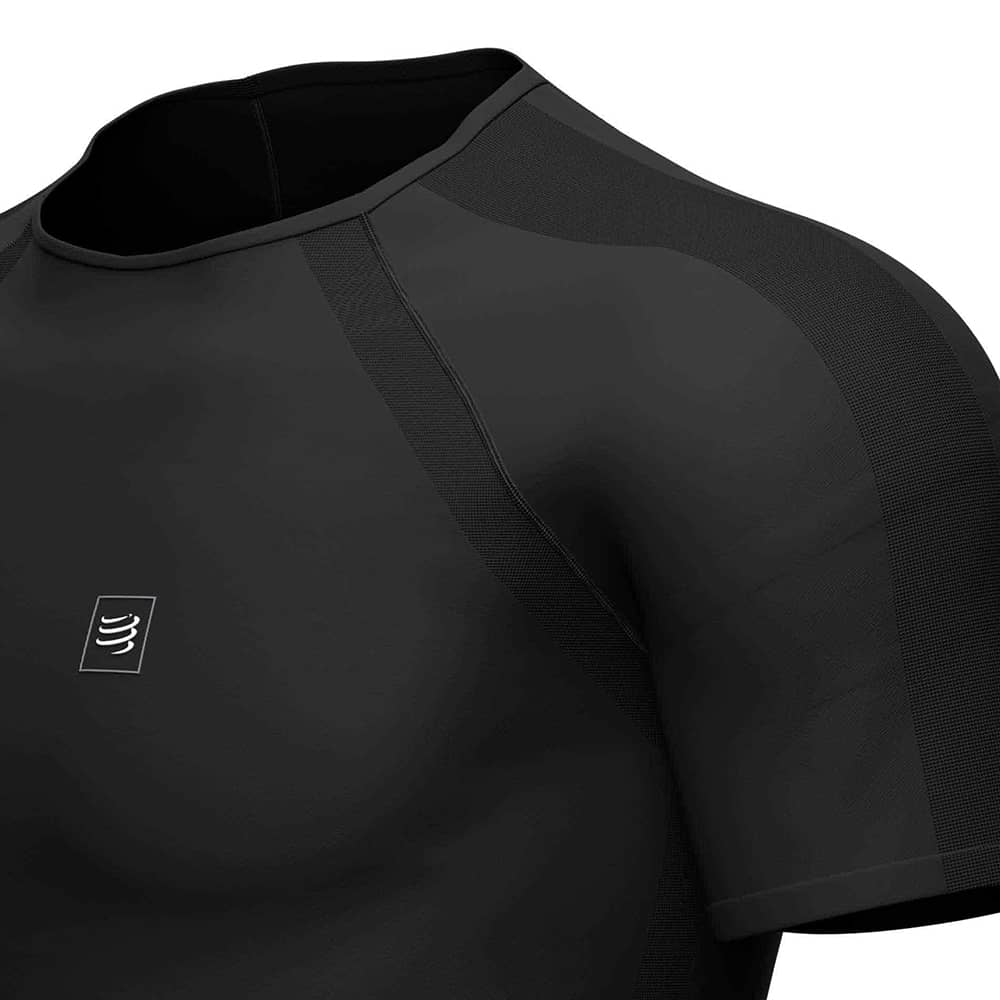 Camiseta Compressport Entrenamiento Manga Corta Negra
