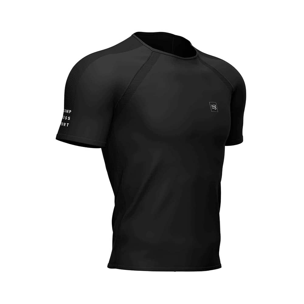 Camiseta Compressport Entrenamiento Manga Corta Negra