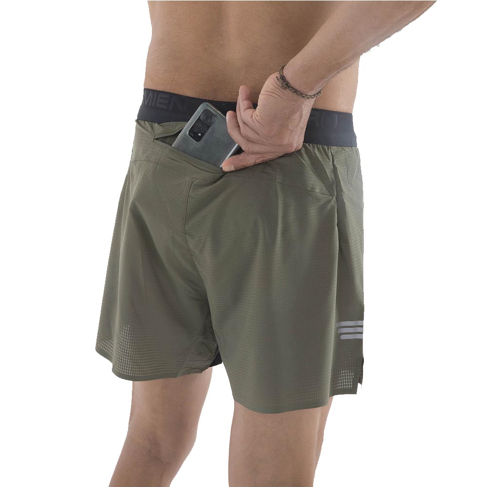 Pantalón Corto Técnico Pimiento Negro - Color Vino Khaki