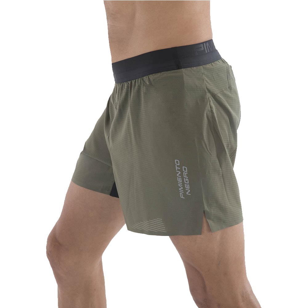 Pantalón Corto Técnico Pimiento Negro - Color Vino Khaki